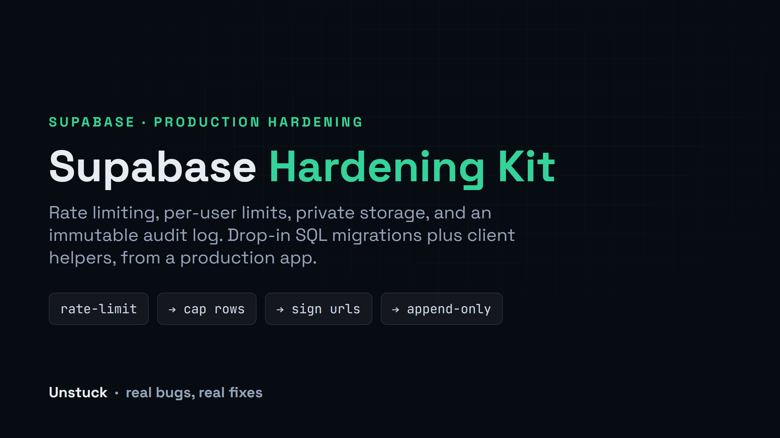 Supabase Production Hardening Kit